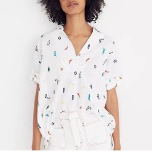 Madewell poplin top. Size XXS. WORN ONCE.